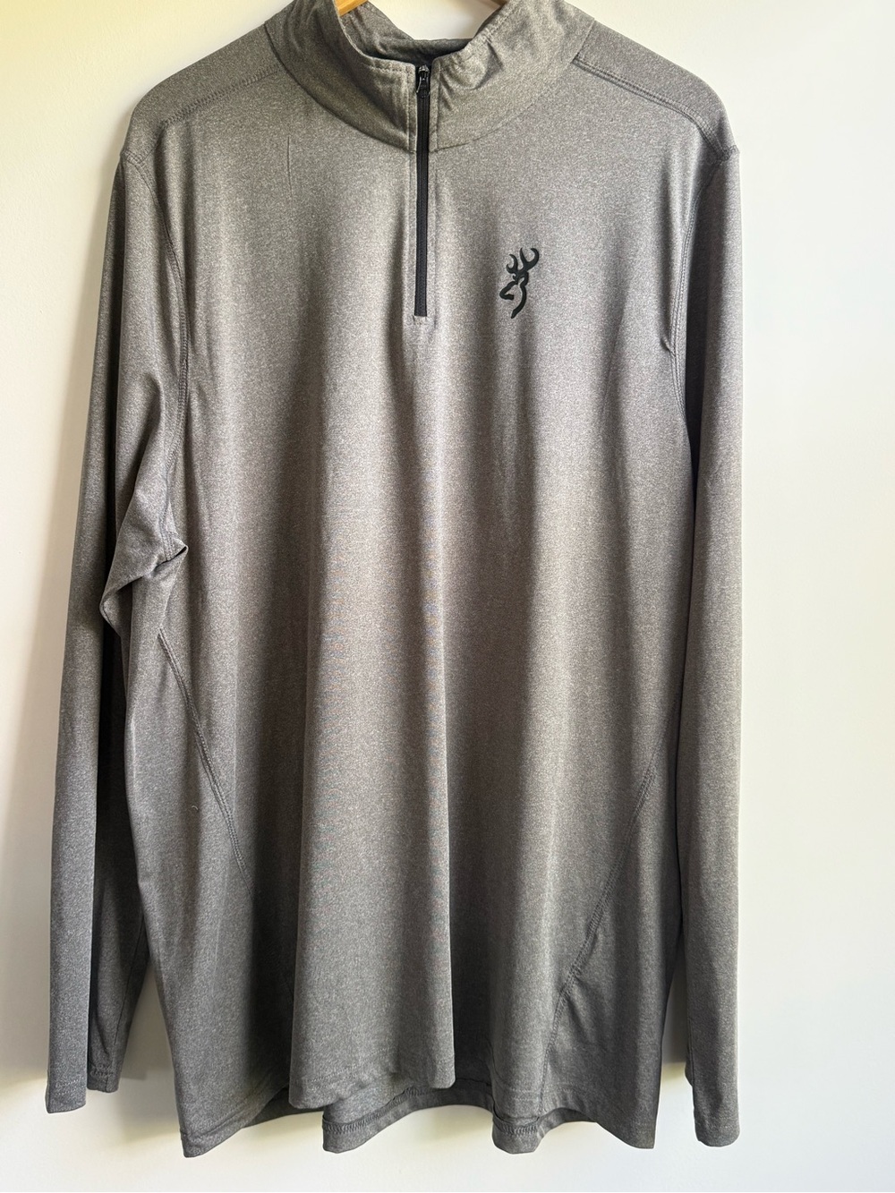 Browning Men's Heather Gray Quarter-Zip Long Sleeve Pullover